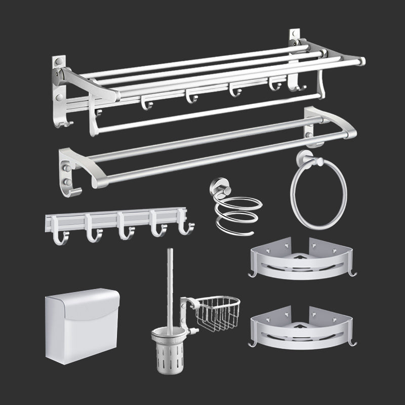 Modern Bathroom Accessories Hardware Set Silver Bathroom Accessory Kit