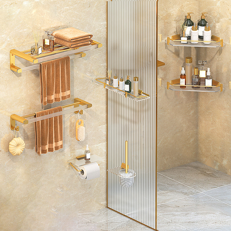 Modern 7-Piece Bathroom Accessory Set Metal Bathroom Set in Gold