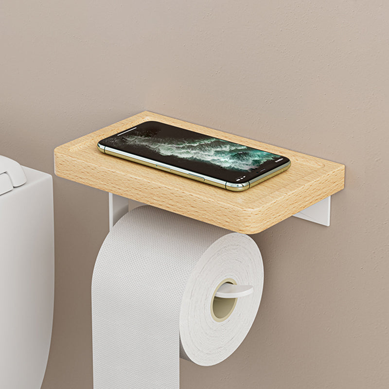 White Metal and Solid Wood Bathroom Accessories Hardware Set