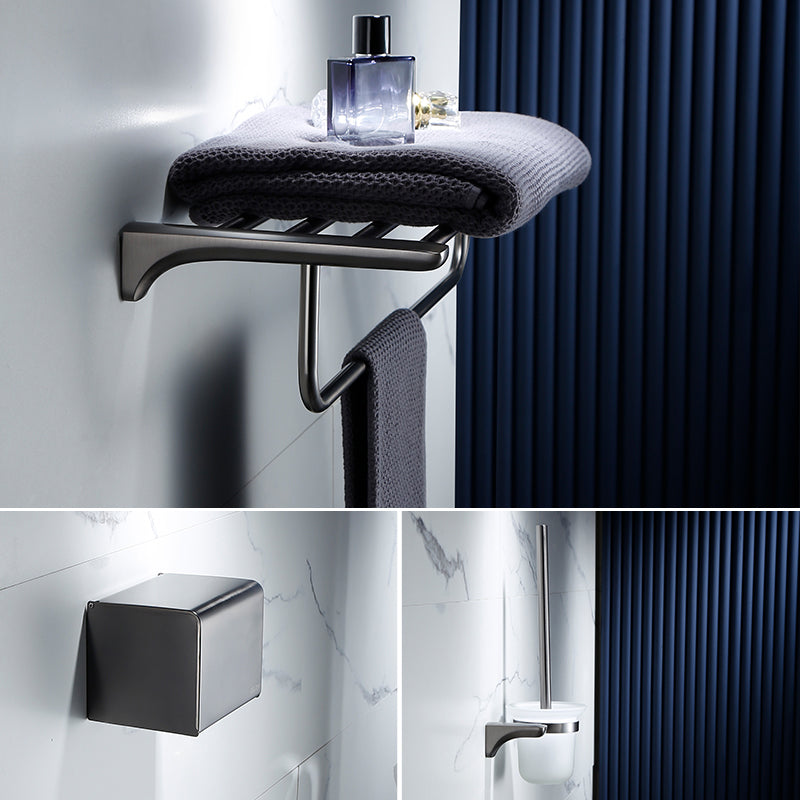 Gray Traditional Bathroom Hardware Set Stainless Steel Bathroom Accessory Kit