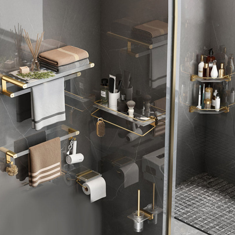 Modern Bathroom Accessory Set Bath Shelf Gold Towel Bar Bath Hardware Set