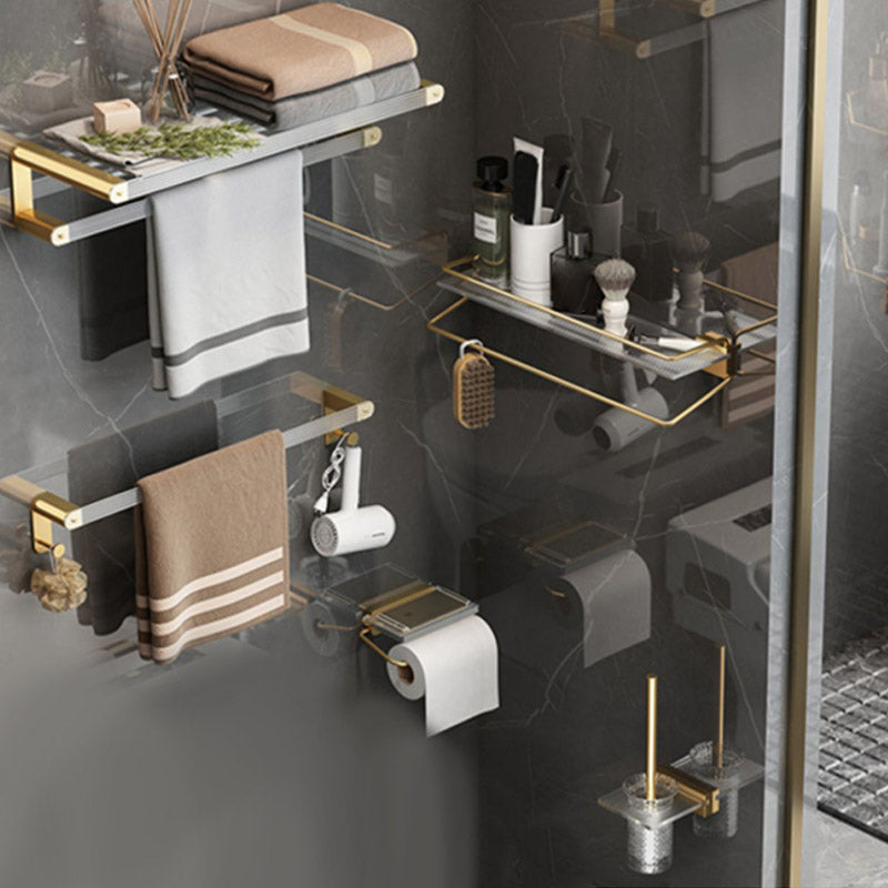 Modern Bathroom Accessory Set Bath Shelf Gold Towel Bar Bath Hardware Set