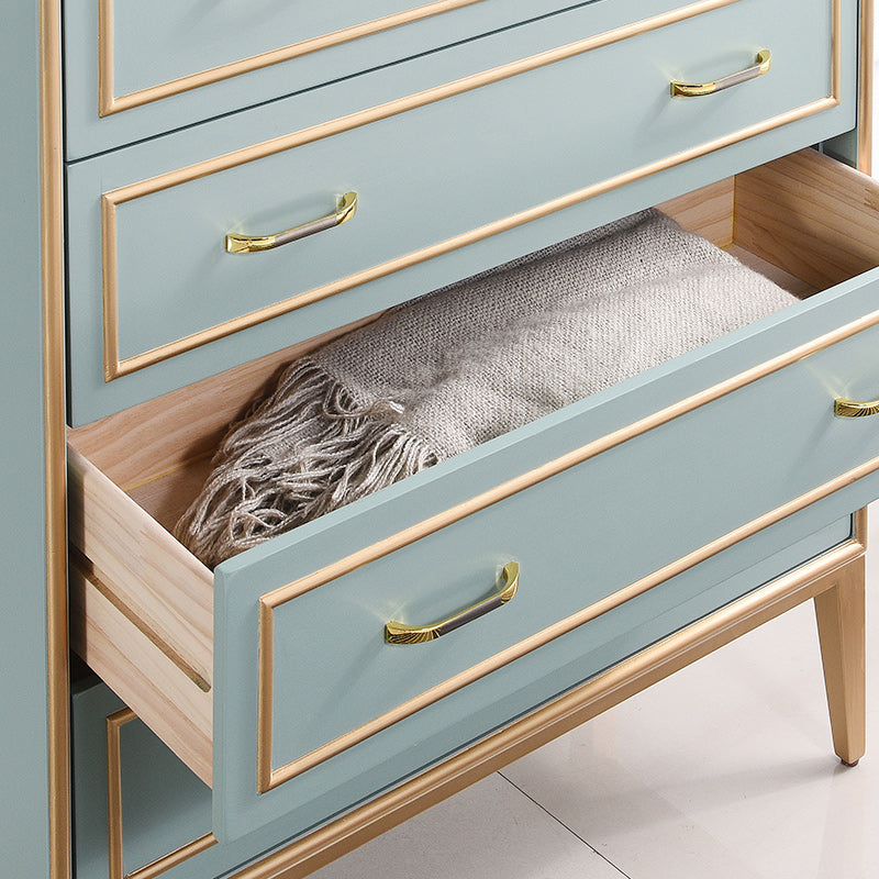 5 Drawers Accent Chest Modernism 47.2" Tall Solid Wood Cabinet