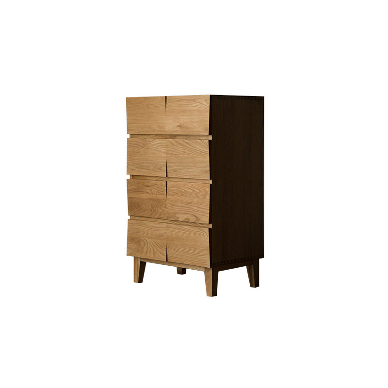 Modern Natural Cabinet with Drawers Solid Wood 16.9" D Chest