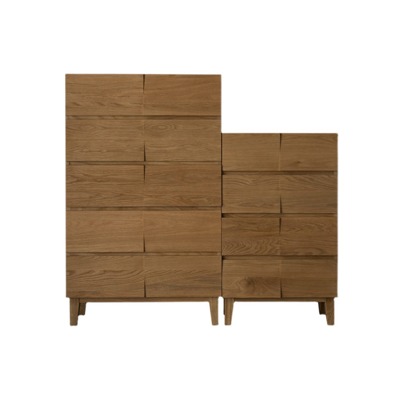 Modern Natural Cabinet with Drawers Solid Wood 16.9" D Chest