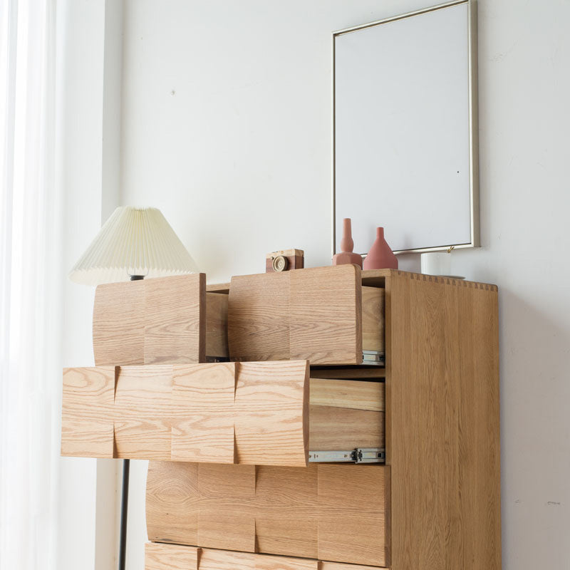 6-Drawer Solid Wood Accent Chest 49.2-In Tall Storage Cabinet