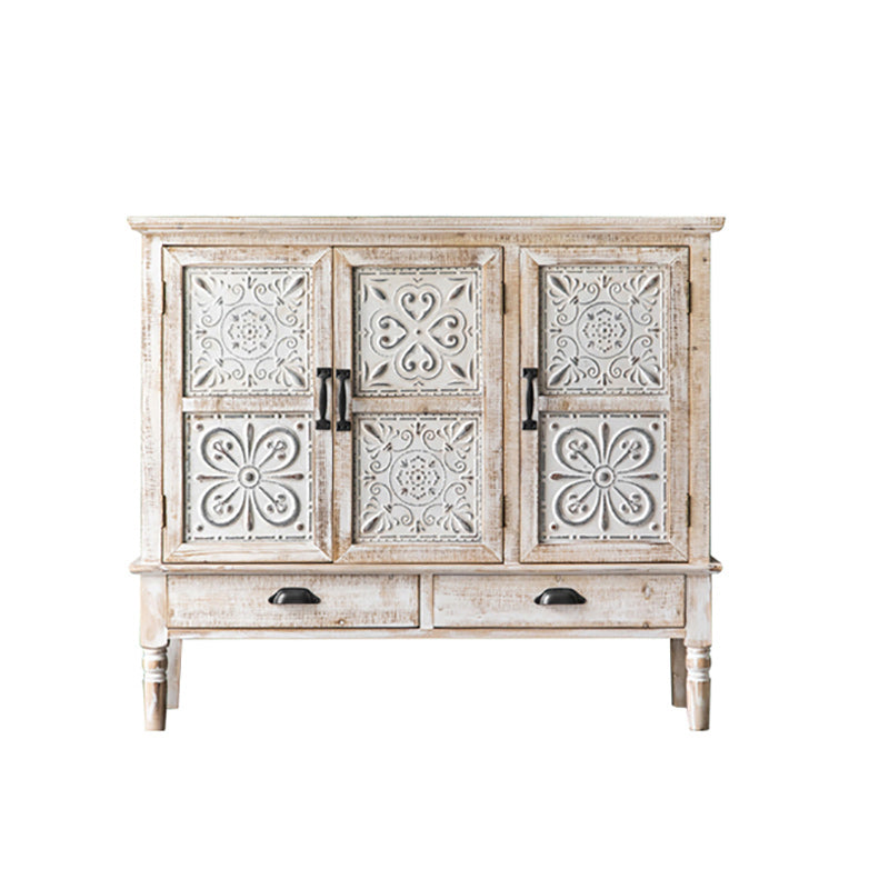 Industrial Stain Resistant Cabinet Distressed Wood Solid Wood Accent Cabinet
