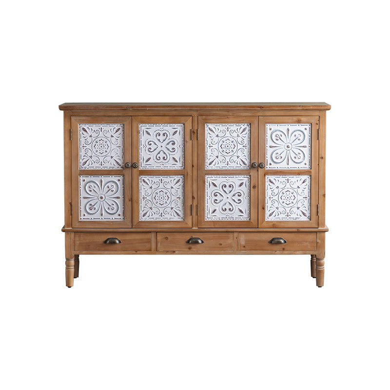 Industrial Stain Resistant Cabinet Distressed Wood Solid Wood Accent Cabinet