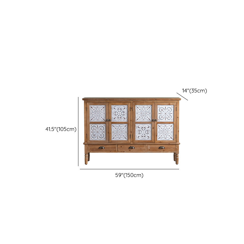 Industrial Stain Resistant Cabinet Distressed Wood Solid Wood Accent Cabinet