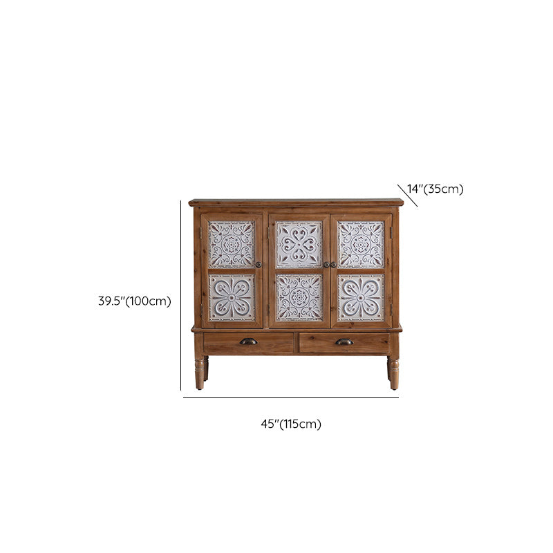 Industrial Stain Resistant Cabinet Distressed Wood Solid Wood Accent Cabinet