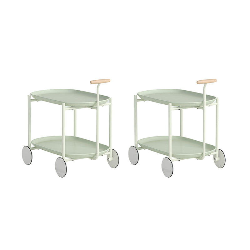 Contemporary Metal Side Table Oval Top Sofa Side Accent Table