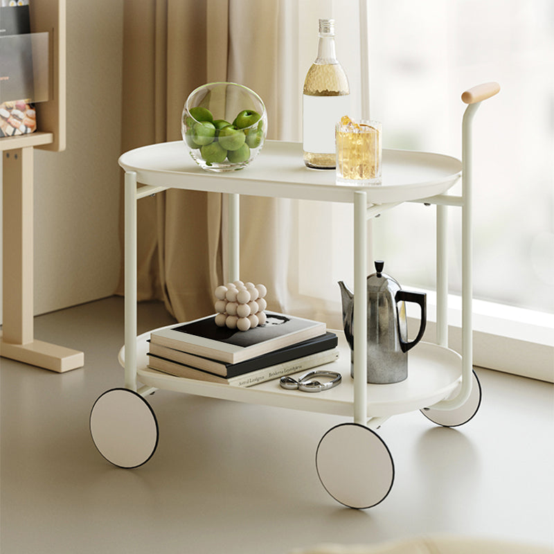 Contemporary Metal Side Table Oval Top Sofa Side Accent Table