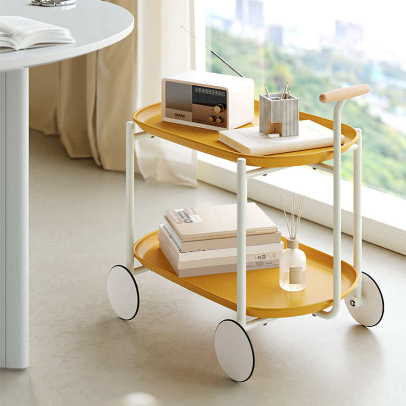 Contemporary Metal Side Table Oval Top Sofa Side Accent Table