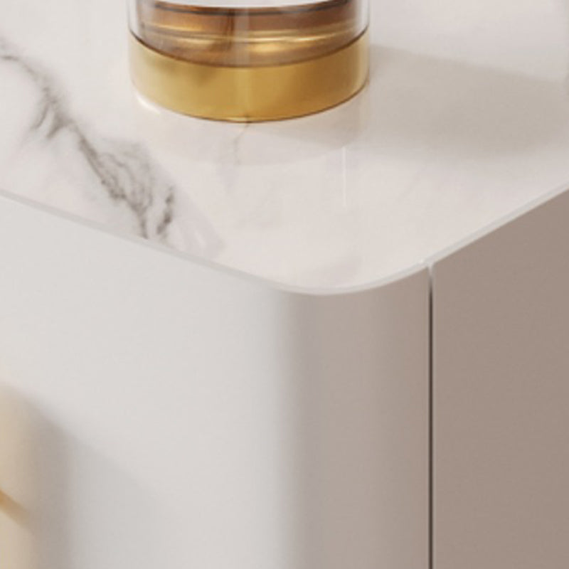 Mid-Century Marble Top Side Accent Table Metal Frame End Table