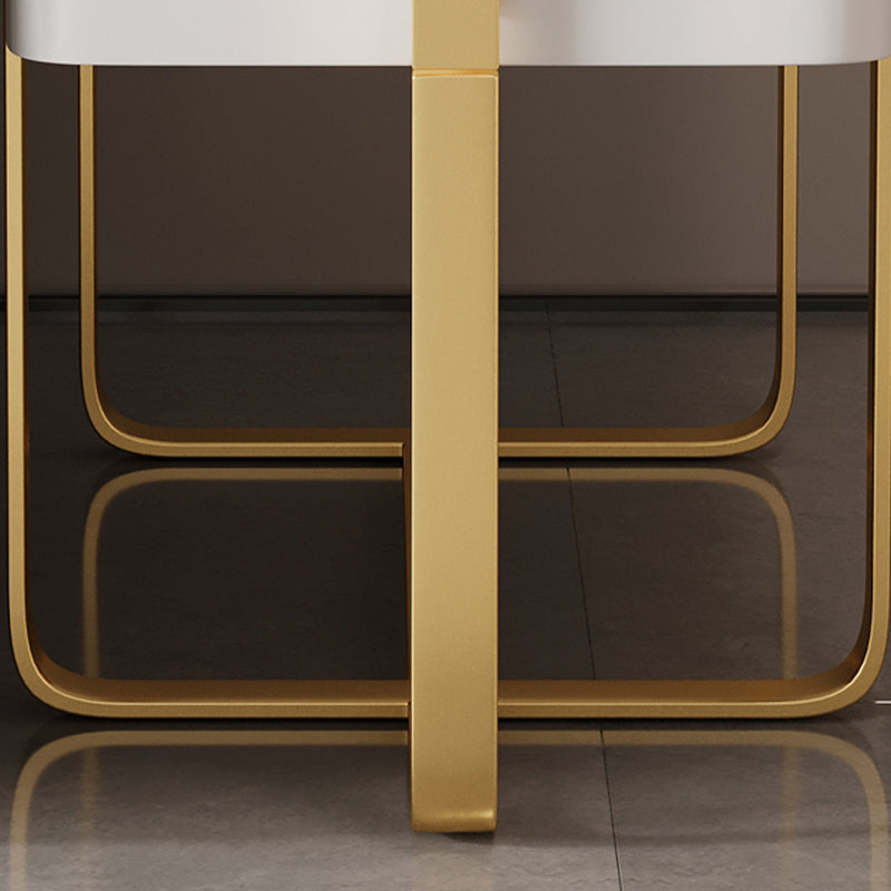 Mid-Century Marble Top Side Accent Table Metal Frame End Table