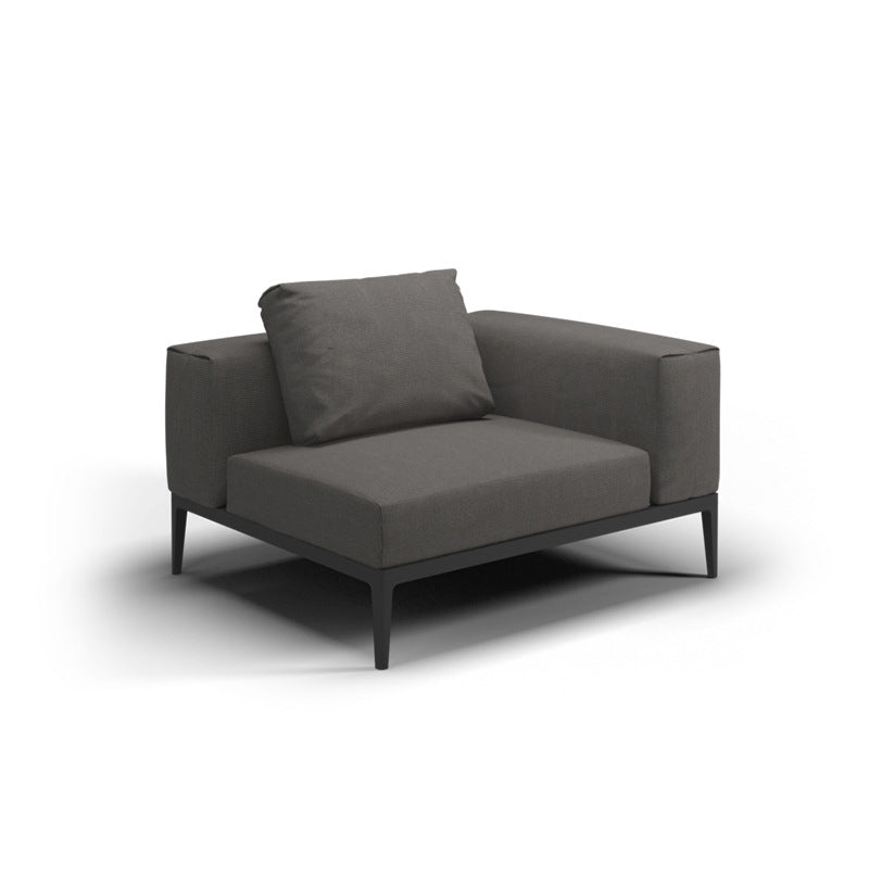 Solid Wood Outdoor Sofa Water Resistant Outdoor Patio Sofa with Cushions