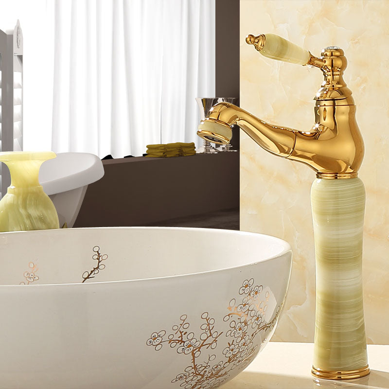 Traditional Deck Mounted Bronze Tub Faucet Set Single Handle Tub Filler Trim with Hose