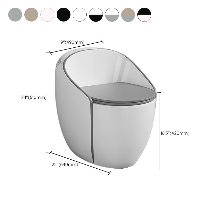 Contemporary Floor Mounted Flush Toilet Siphon Jet Toilet Bowl for Washroom