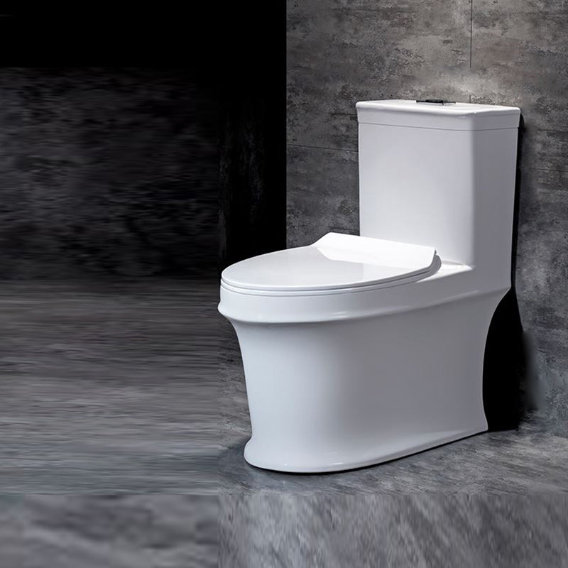 Contemporary Floor Mount Flush Toilet Spray Gun Included Toilet Bowl for Washroom