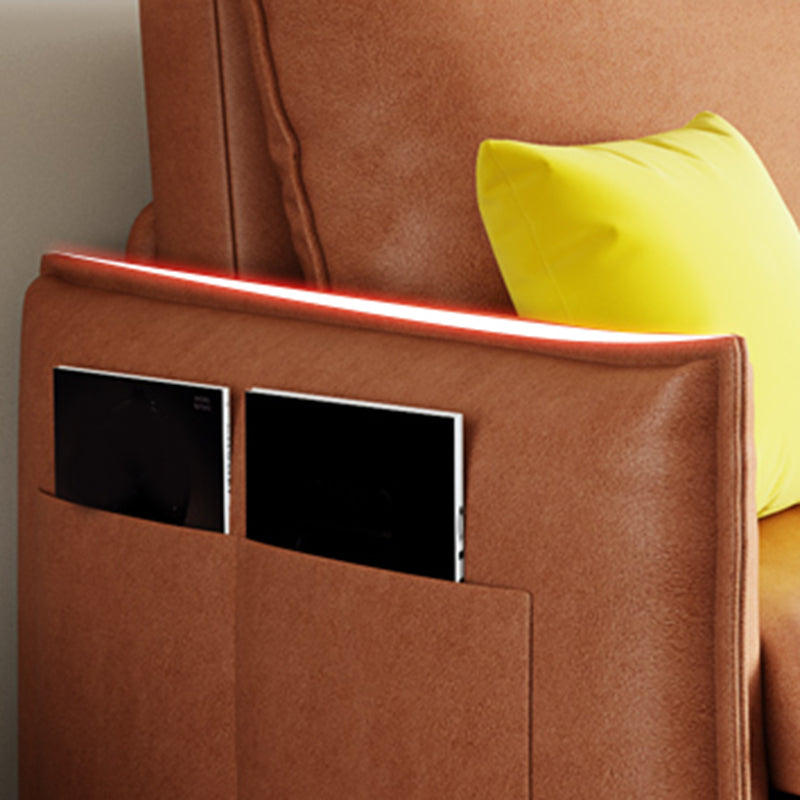 31" Wide Scandinavian Sleeper Sofa Futon Orange Foldable Sleeper Sofa