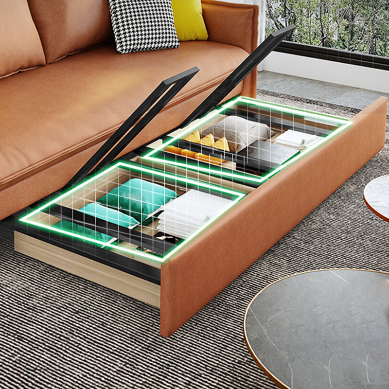 31" Wide Scandinavian Sleeper Sofa Futon Orange Foldable Sleeper Sofa