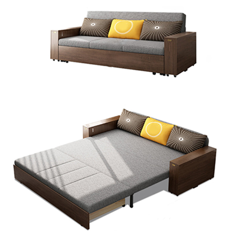 29" Wide Contemporary Sleeper Sofa Futon Gray Storage Sleeper Sofa