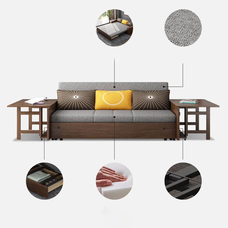 29" Wide Contemporary Sleeper Sofa Futon Gray Storage Sleeper Sofa