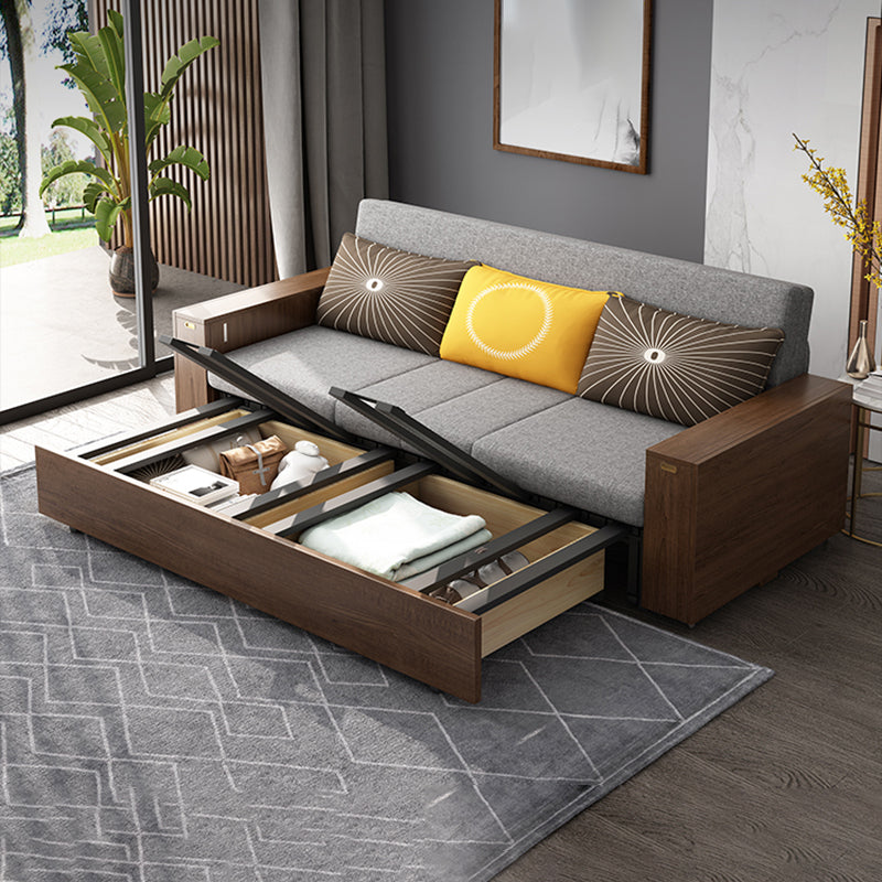 29" Wide Contemporary Sleeper Sofa Futon Gray Storage Sleeper Sofa