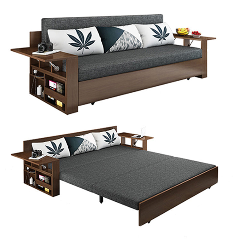 30" Wide Contemporary Sleeper Sofa Futon Gray Storage Sleeper Sofa