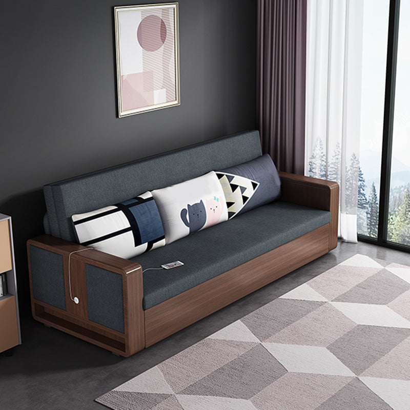 31" Wide Contemporary Sleeper Sofa Futon Gray Pillow Included Sleeper Sofa