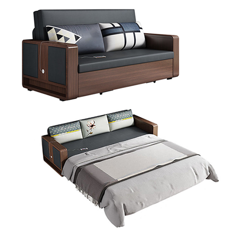 31" Wide Contemporary Sleeper Sofa Futon Gray Pillow Included Sleeper Sofa