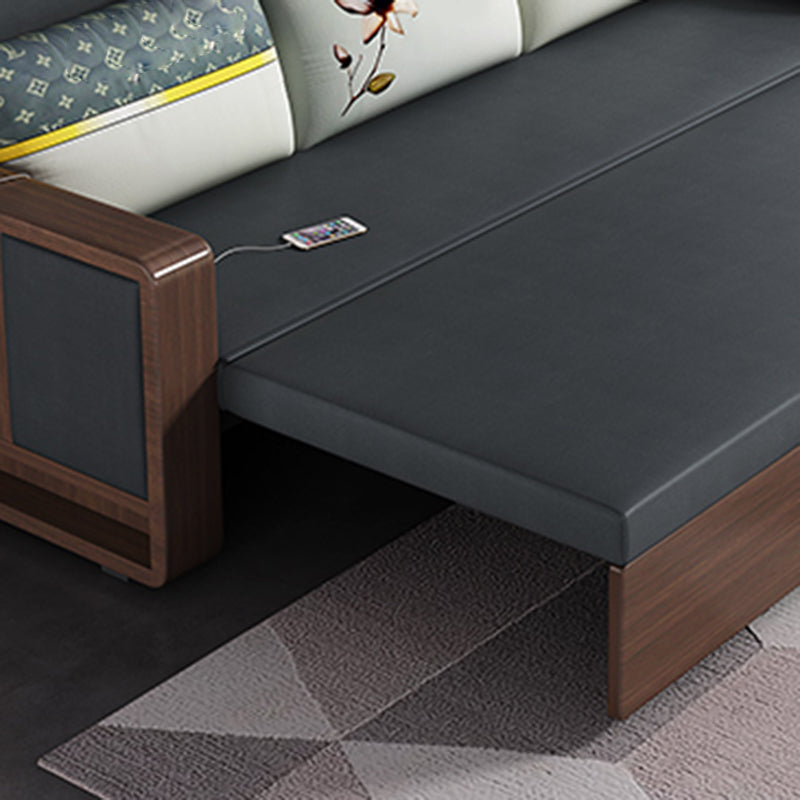 31" Wide Contemporary Sleeper Sofa Futon Gray Pillow Included Sleeper Sofa