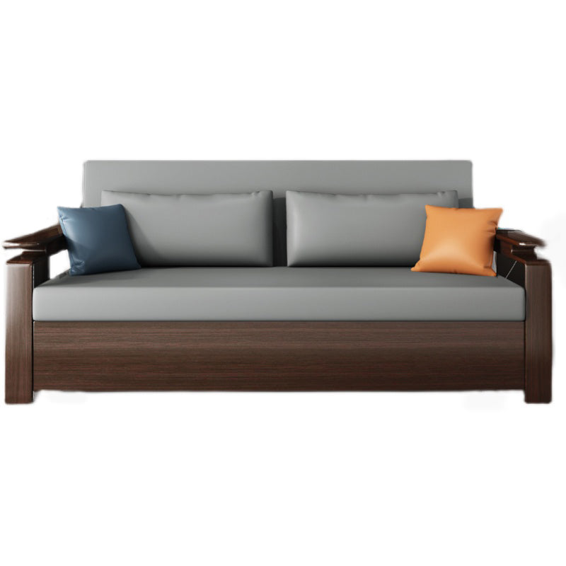 31" Wide Contemporary Sleeper Sofa Futon Gray Storage Sleeper Sofa