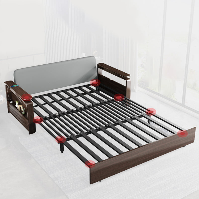 31" Wide Contemporary Sleeper Sofa Futon Gray Storage Sleeper Sofa