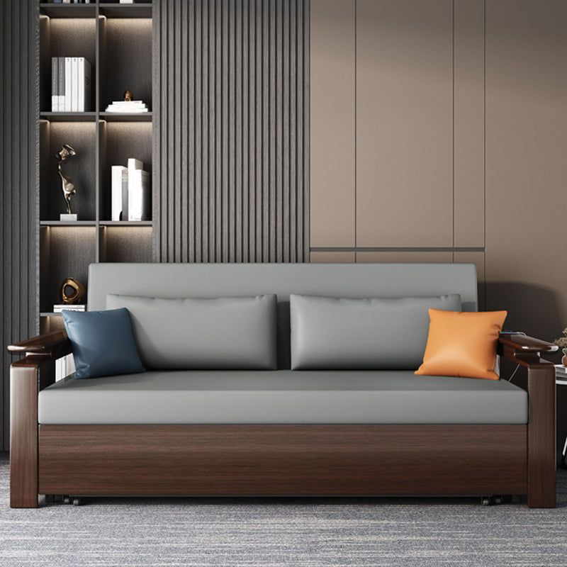 31" Wide Contemporary Sleeper Sofa Futon Gray Storage Sleeper Sofa