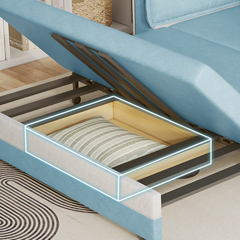 Pillow Back Sleeper Sofa Foldable Square Arms Futon Sleeper Sofa Bed