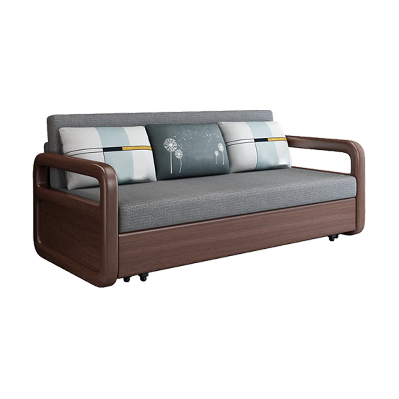 Modern Cotton Blend Sleeper Sofa Wood Frame Armless Sofa Bed