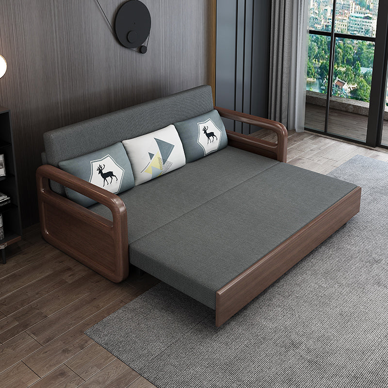Modern Cotton Blend Sleeper Sofa Wood Frame Armless Sofa Bed