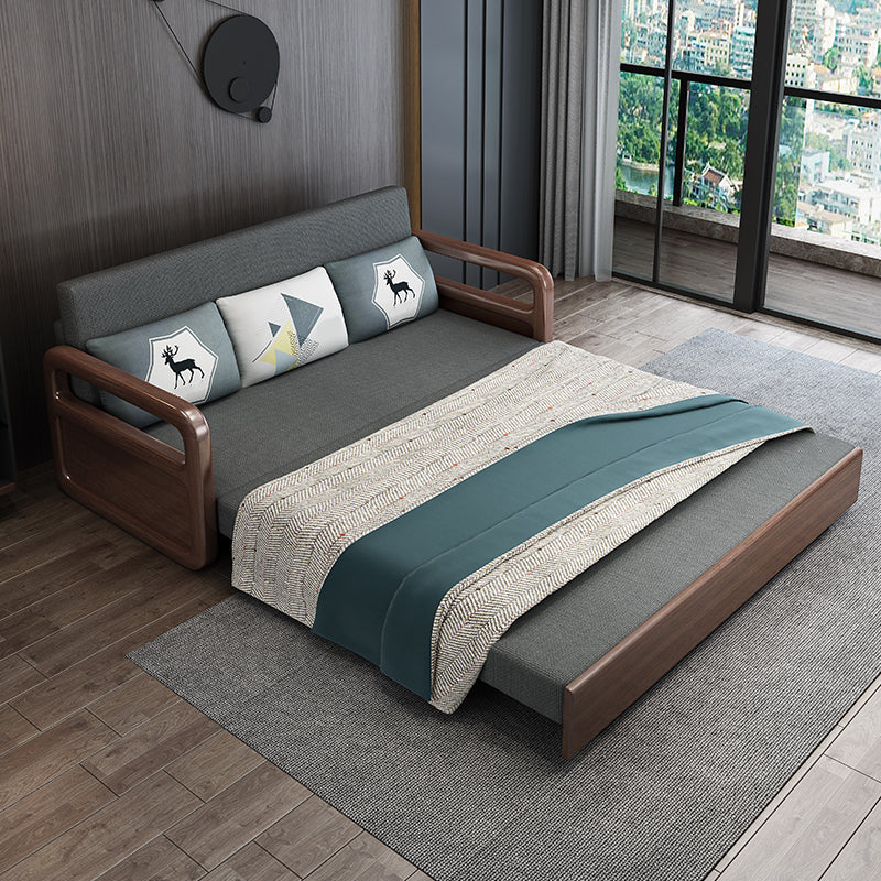 Modern Cotton Blend Sleeper Sofa Wood Frame Armless Sofa Bed