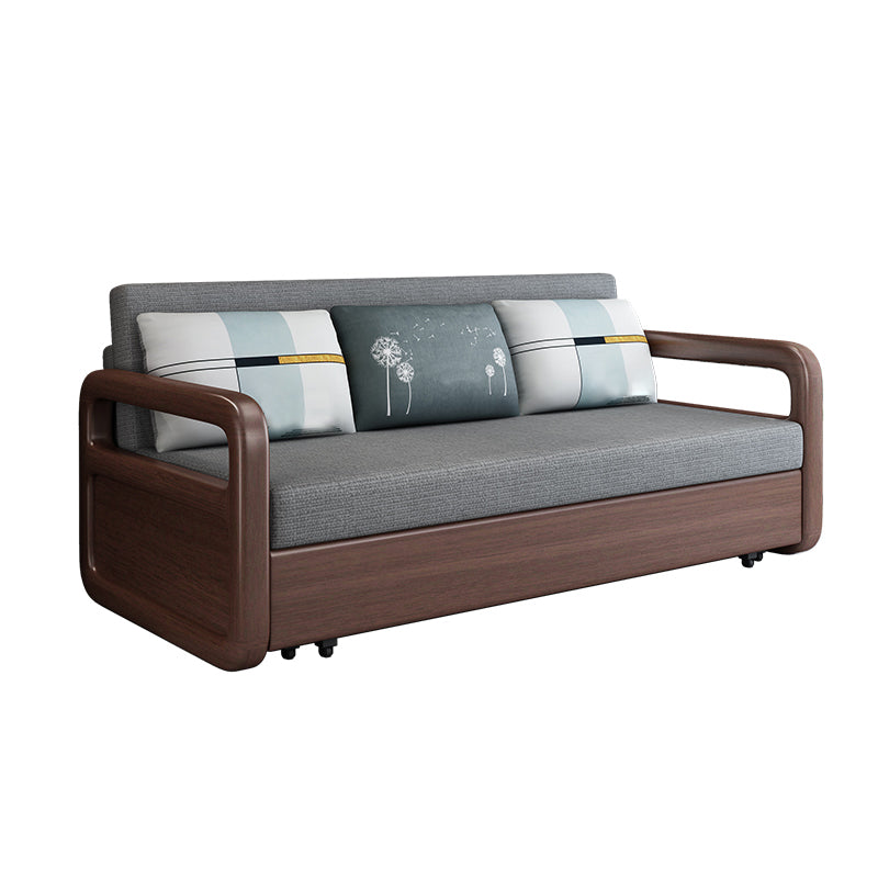 Modern Cotton Blend Sleeper Sofa Wood Frame Armless Sofa Bed