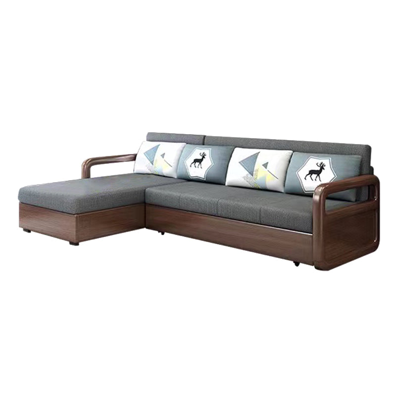 Modern Cotton Blend Sleeper Sofa Wood Frame Armless Sofa Bed
