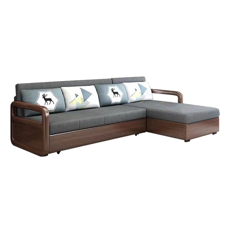 Modern Cotton Blend Sleeper Sofa Wood Frame Armless Sofa Bed