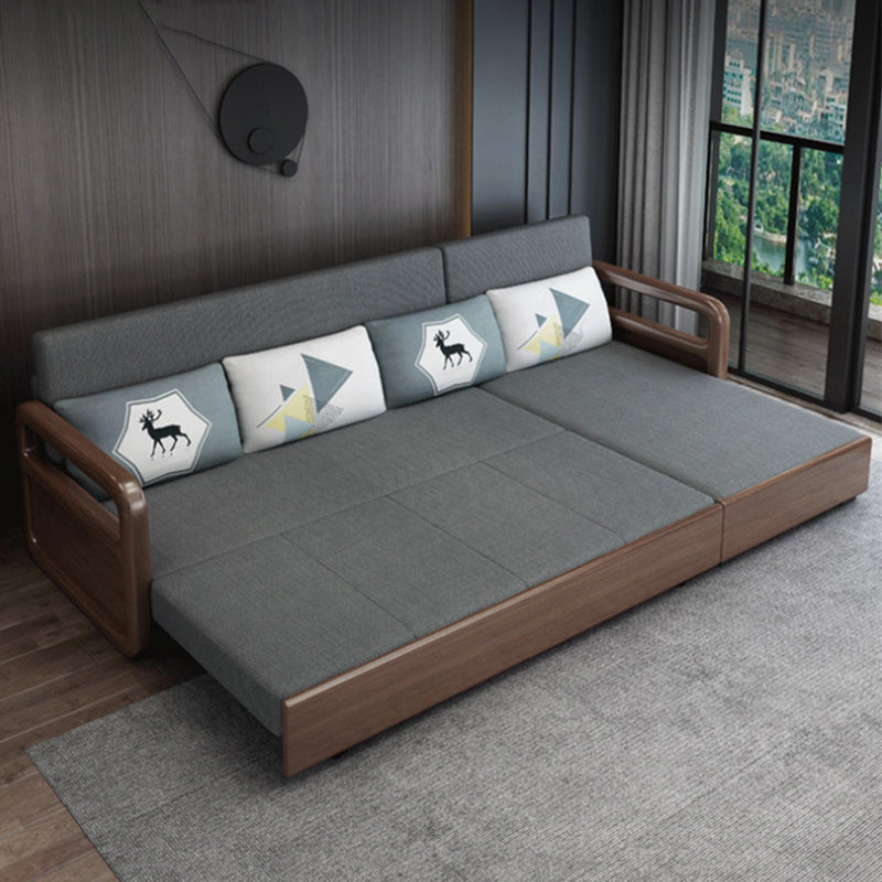 Modern Cotton Blend Sleeper Sofa Wood Frame Armless Sofa Bed
