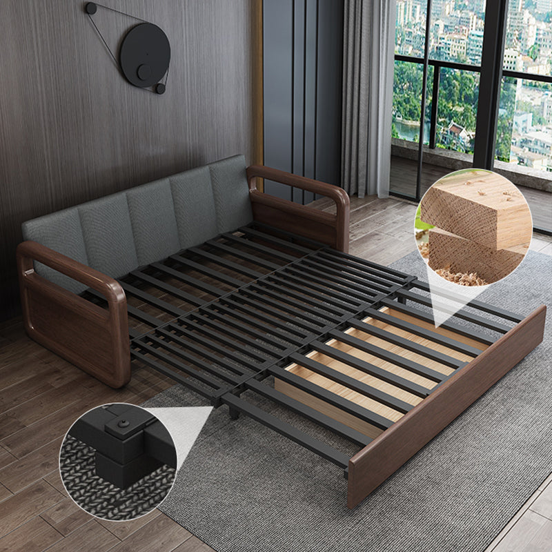 Modern Cotton Blend Sleeper Sofa Wood Frame Armless Sofa Bed