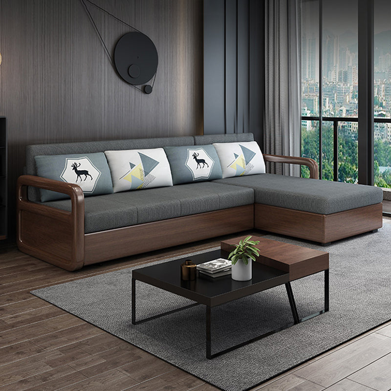 Modern Cotton Blend Sleeper Sofa Wood Frame Armless Sofa Bed