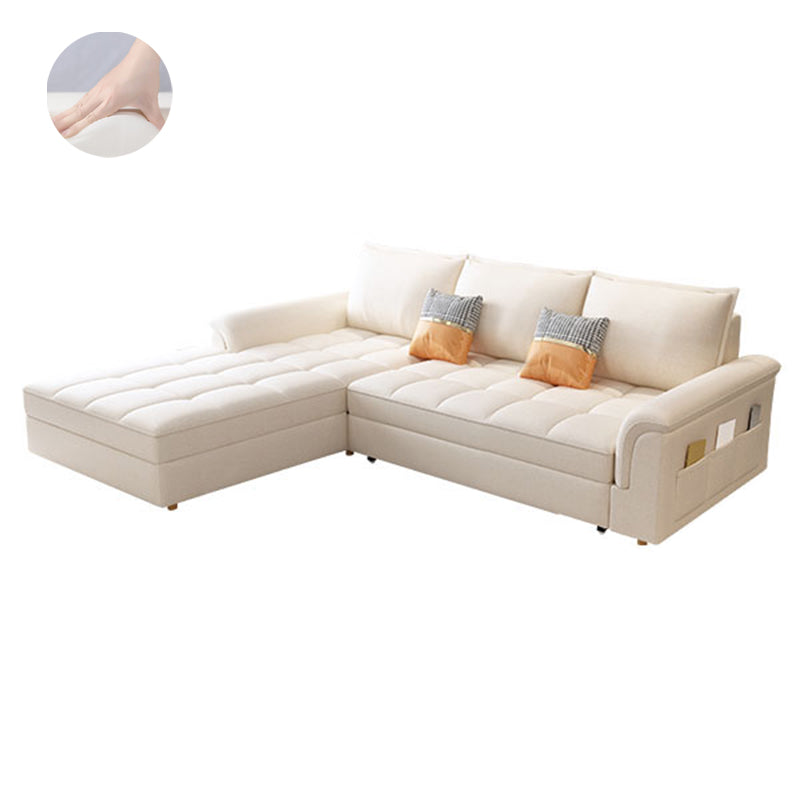 Modern Styled Metal Frame Sleeper Sofa Upholstered Square Arms Sofa Bed