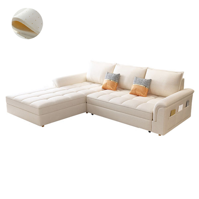 Modern Styled Metal Frame Sleeper Sofa Upholstered Square Arms Sofa Bed