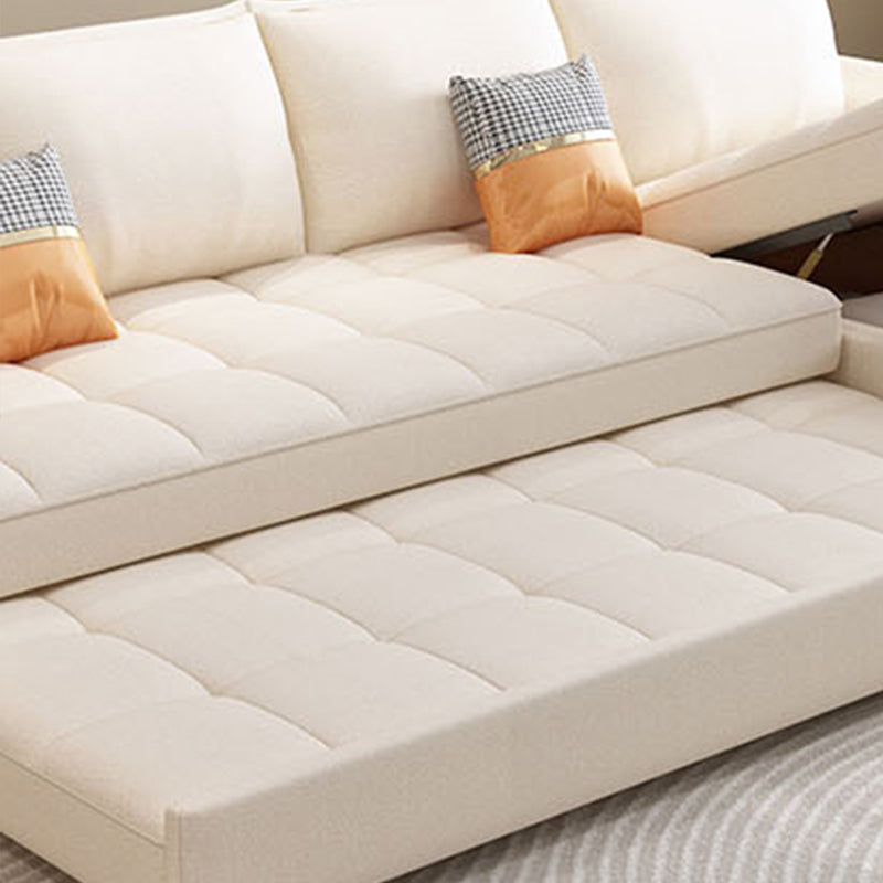 Modern Styled Metal Frame Sleeper Sofa Upholstered Square Arms Sofa Bed