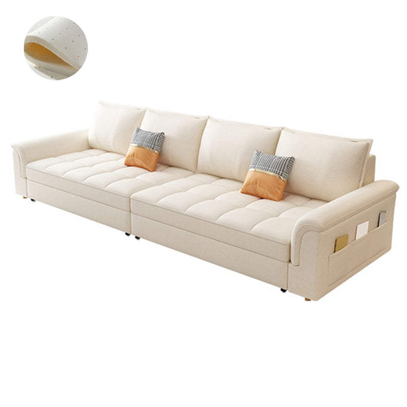 Modern Styled Metal Frame Sleeper Sofa Upholstered Square Arms Sofa Bed