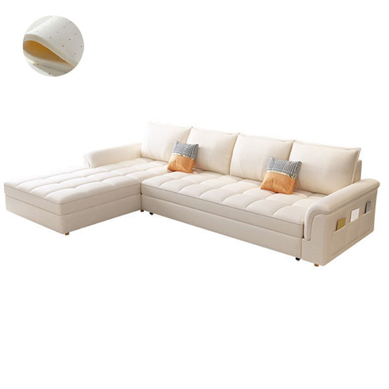 Modern Styled Metal Frame Sleeper Sofa Upholstered Square Arms Sofa Bed